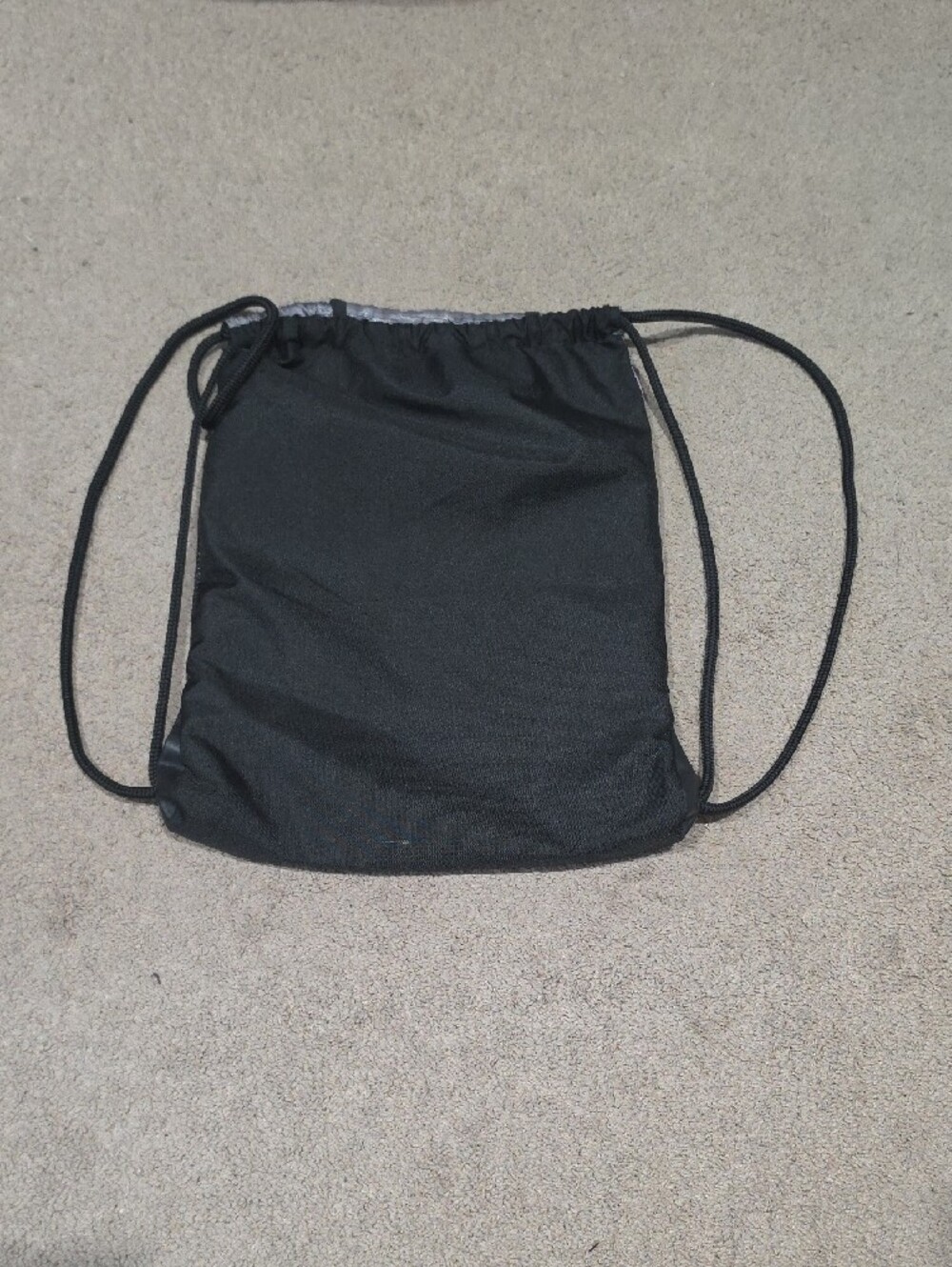 Adidas Gray Drawstring Backpack with Neon Green Stripes - Picture 2 of 2